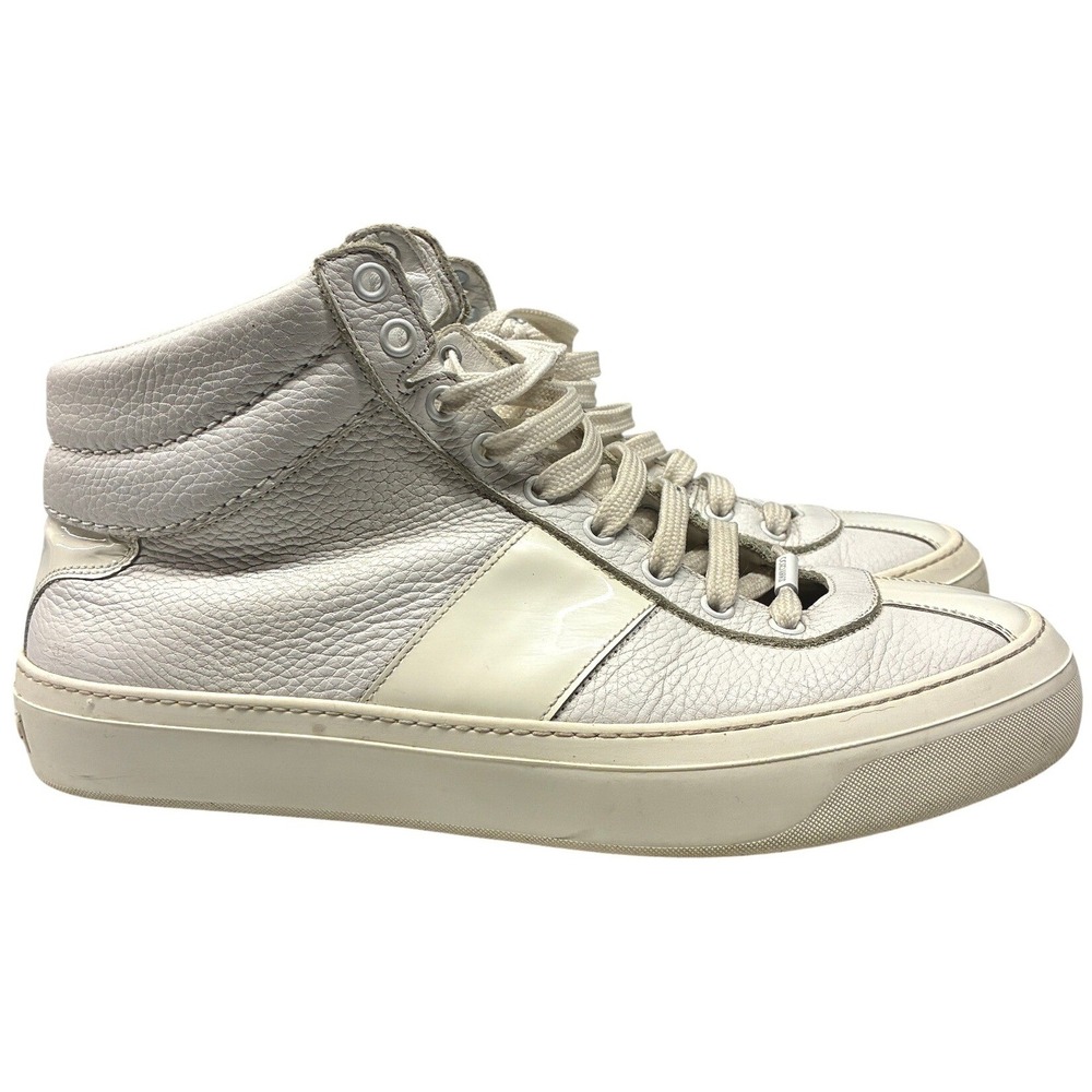 Jimmy Choo Belgravia High Top Sneakers Men's Size 10.5 White Luxury Designer